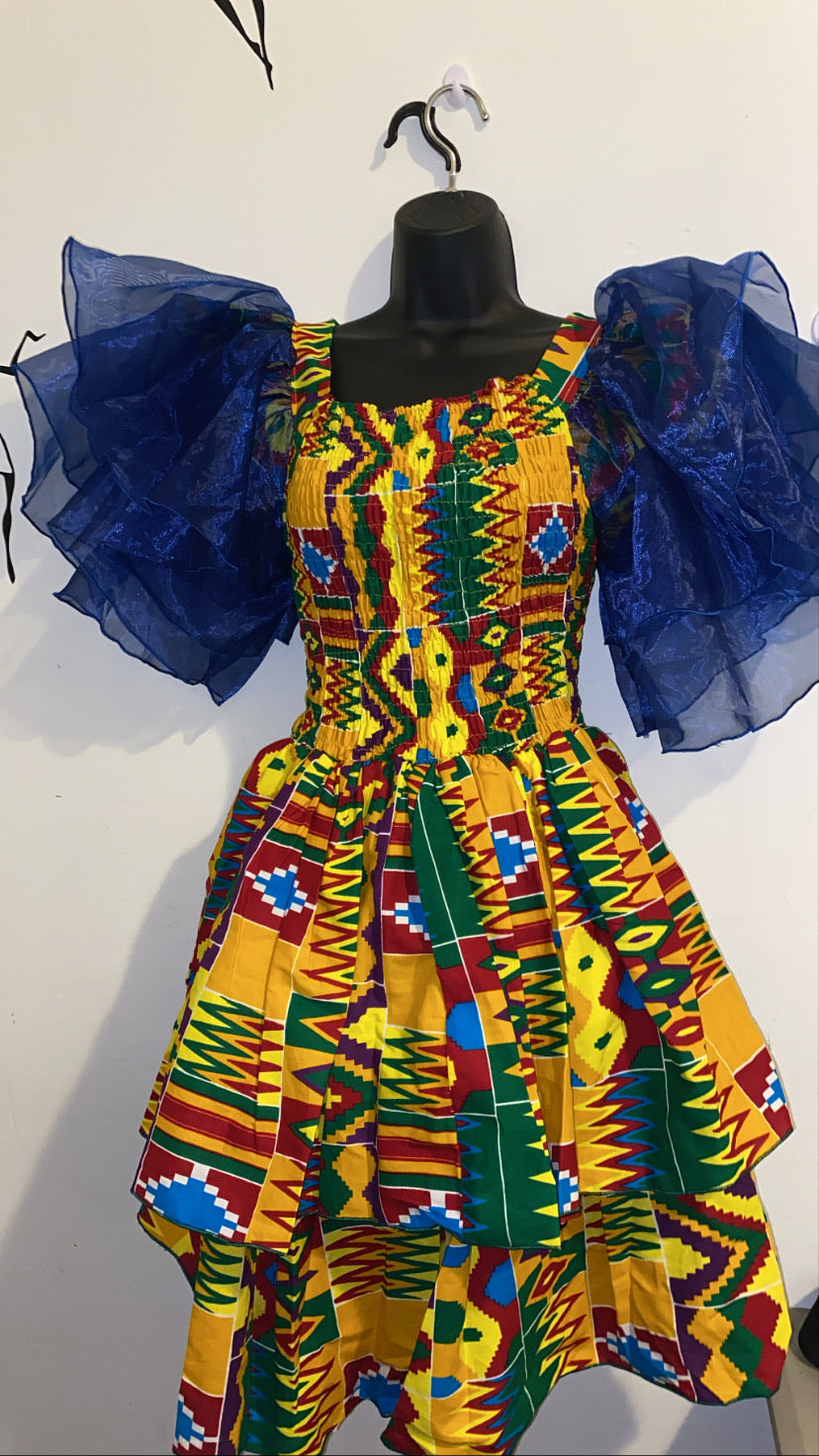 Kente Print Oganza Dress